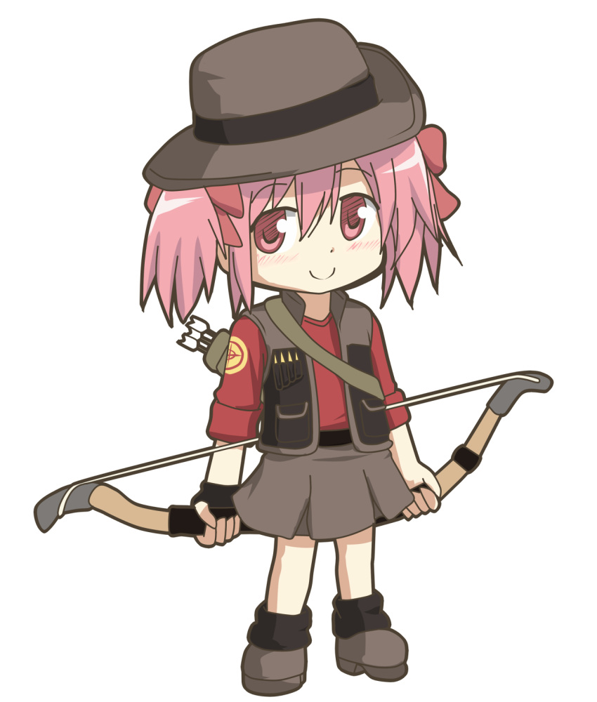 arrow, blush, bow, bow_(weapon), bullet, c:, chibi, cosplay