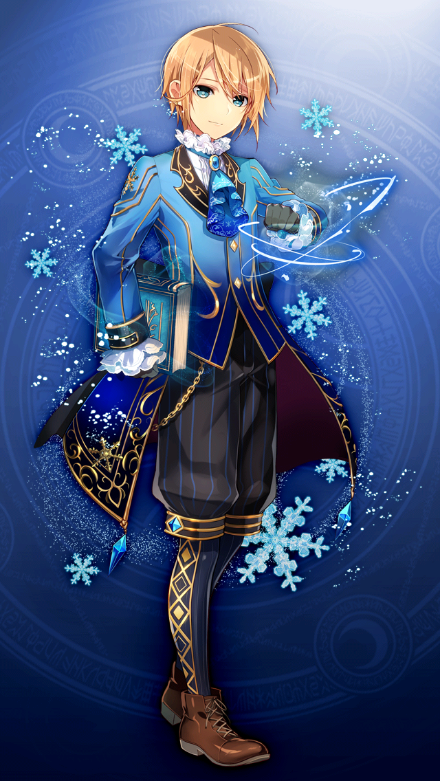 1boy, ascot, black_gloves, blue_ascot, blue_eyes, book, buttons, clenched_hand