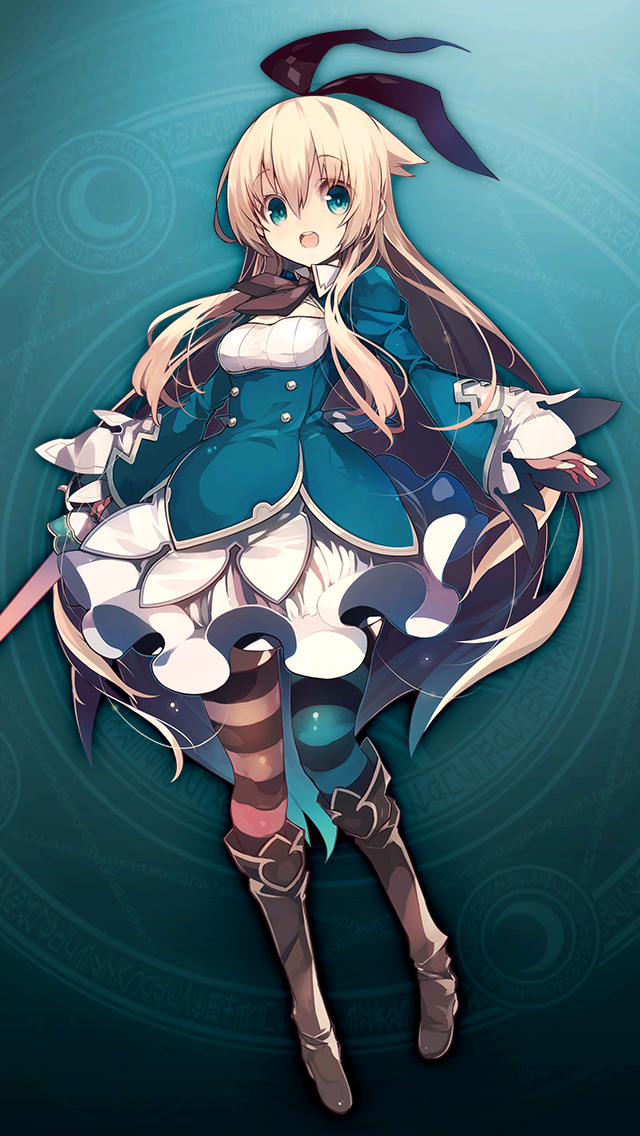 1girl, alice_(grimms_notes), alice_(original)_(grimms_notes), asymmetrical_legwear, blonde_hair, blue_eyes, blue_thighhighs, boots