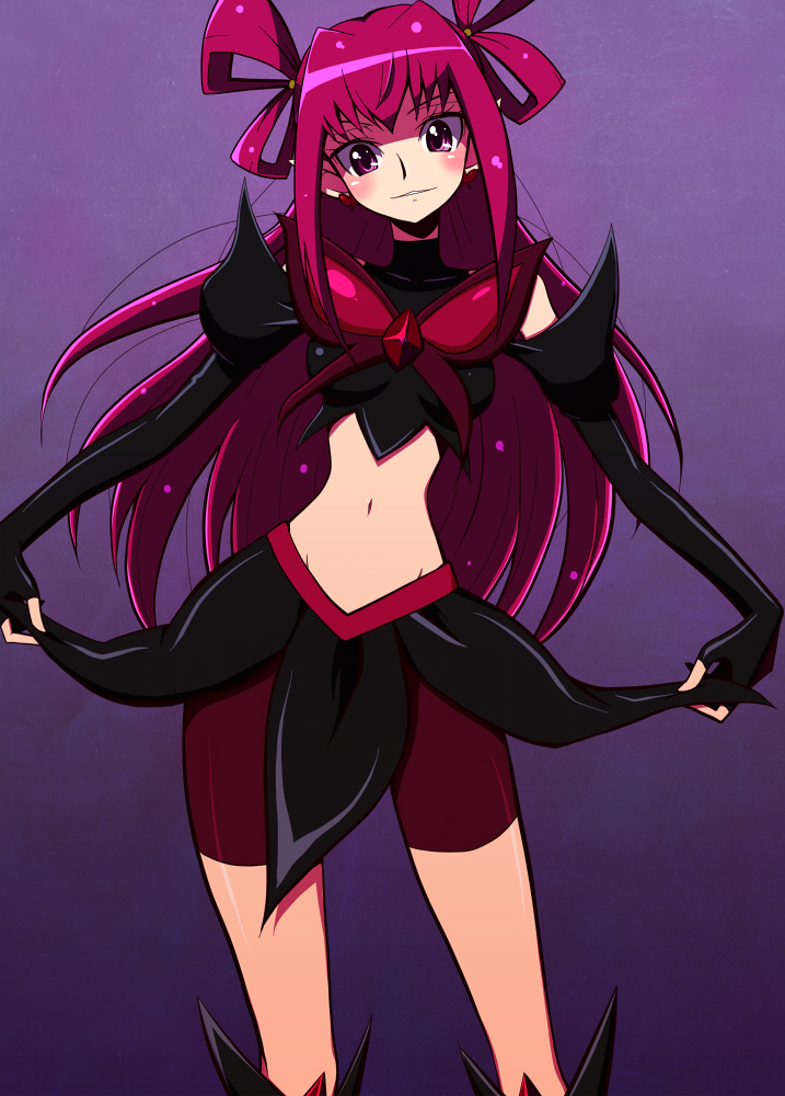 bike_shorts, black_gloves, boots, brooch, butterfly, dark_dream, dress, earrings