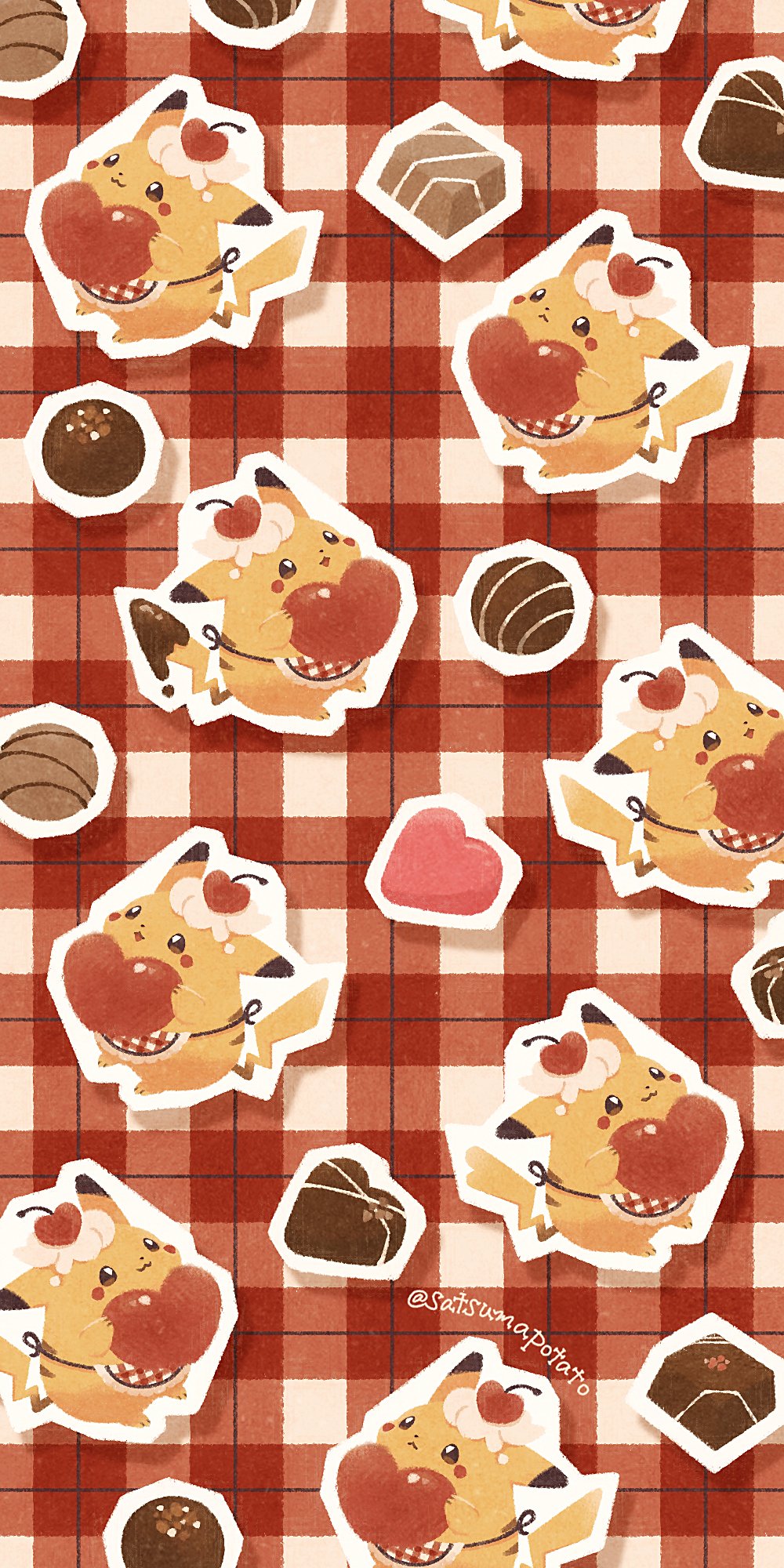 apron, artist_name, cherry, chocolate, commentary_request, food, fruit, heart