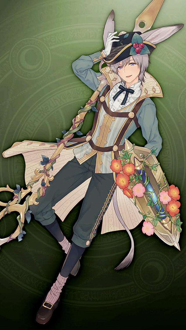 1boy, animal_ears, blue_eyes, coat, donkey_ears, full_body, game_asset, gloves