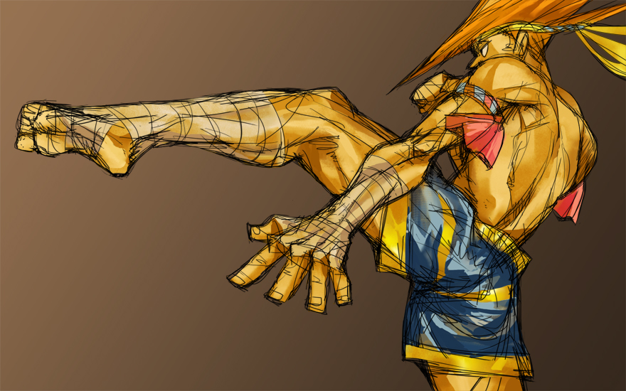 armlet, back, bandage, bandages, fighting_stance, headband, mongkhon, muscle