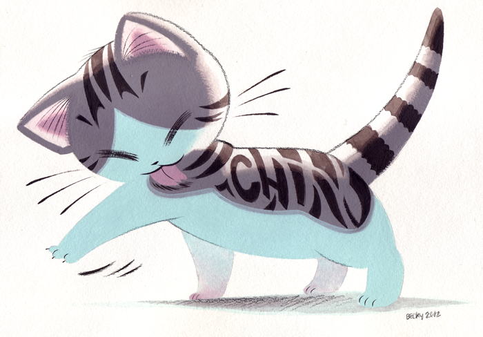 animal_ear_fluff, artist_name, beckyandfrank, cat, character_name, character_name_tattoo, chi's_sweet_home, chi_(chi's_sweet_home)