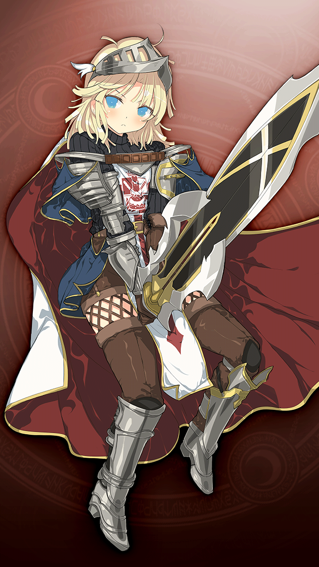 1boy, armor, belt, black_sweater, blonde_hair, blue_eyes, brown_background, brown_shorts