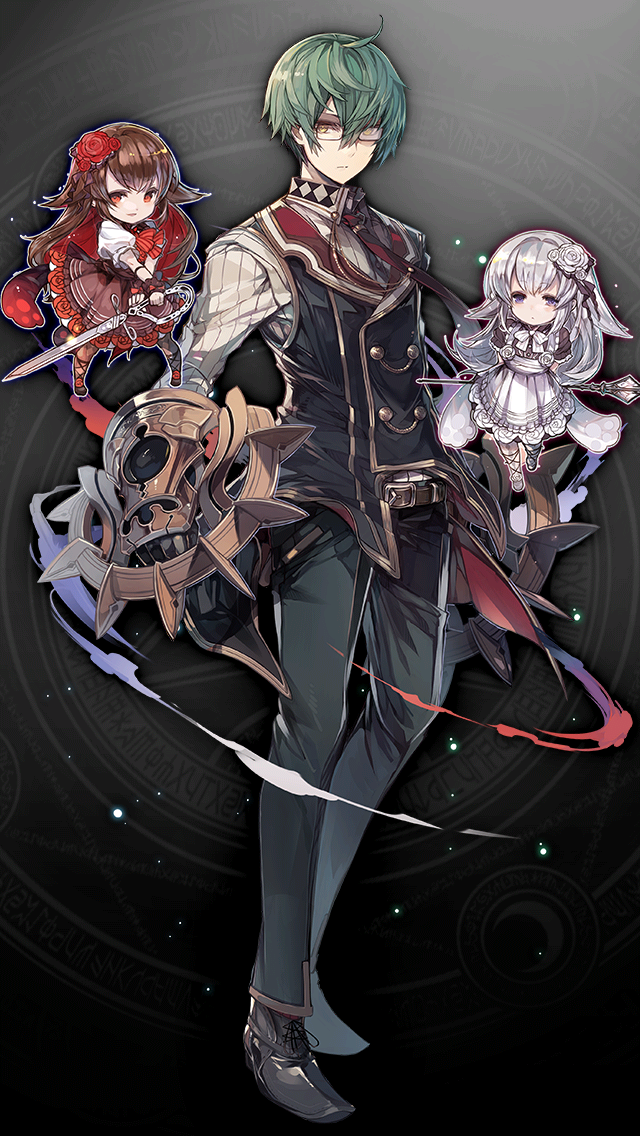 1boy, 2girls, ahoge, belt, black_shoes, black_vest, chibi, closed_mouth