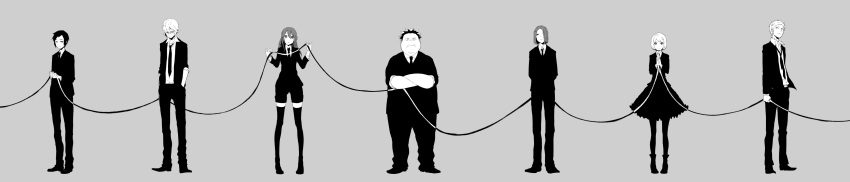 black_hair, formal, fuji_rokusuke, hanamaki_miku, highres, hokenshitsu_no_shinigami, kaburagi_maya, lineup