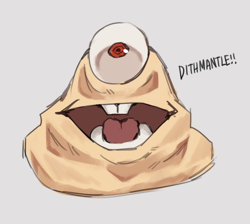 buck_teeth, creature, cyclops, decay_int, grey_background, highres, jujutsu_kaisen, looking_at_viewer