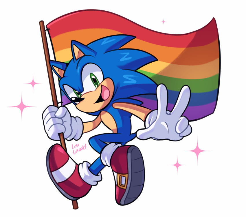 1boy, blue_fur, english_commentary, flag, furry, furry_male, gloves, highres