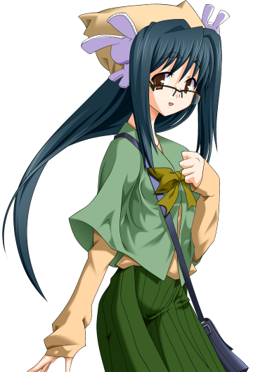 1girl, 2000s_(style), :d, animal_hat, bag, blue_hair, bow, bowtie