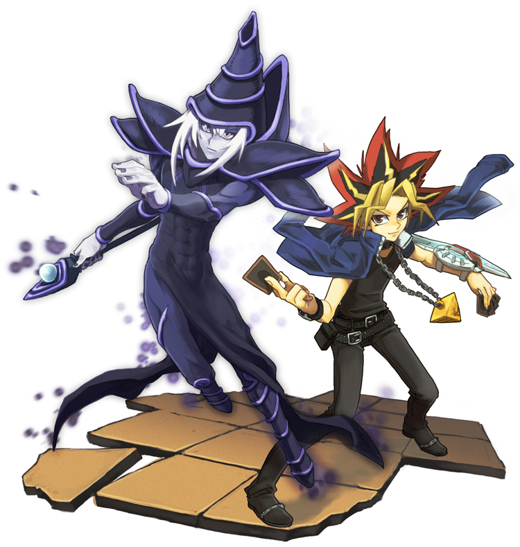 2boys, belt, black_belt, black_hair, black_pants, black_shirt, black_shoes, blonde_hair
