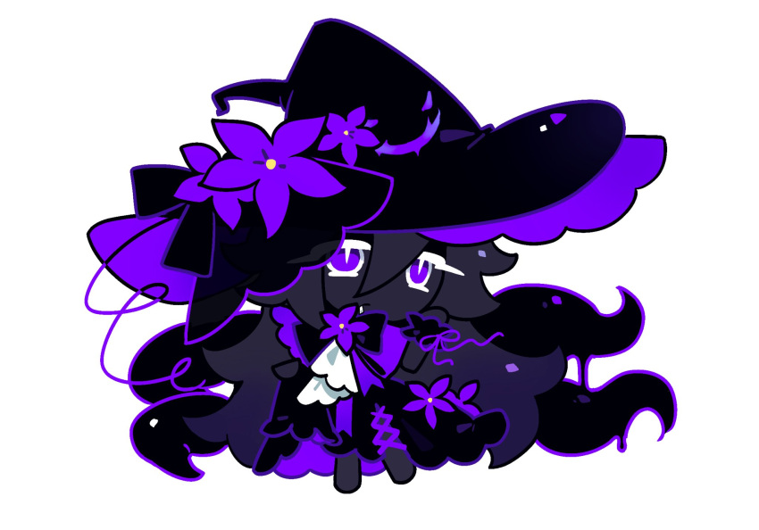 1boy, azure_(forsaken), black_hair, black_hat, black_skin, colored_skin, cookie_run, cookie_run:_kingdom