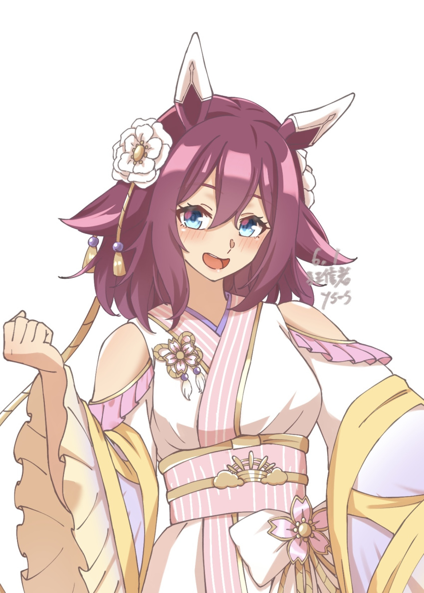 1girl, alternate_costume, animal_ears, artist_name, blue_eyes, commentary_request, cosplay, detached_sleeves