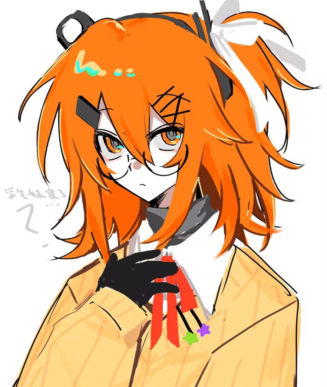 1girl, a.i._voice, adachi_rei, black_gloves, closed_mouth, collared_shirt, glasses, gloves