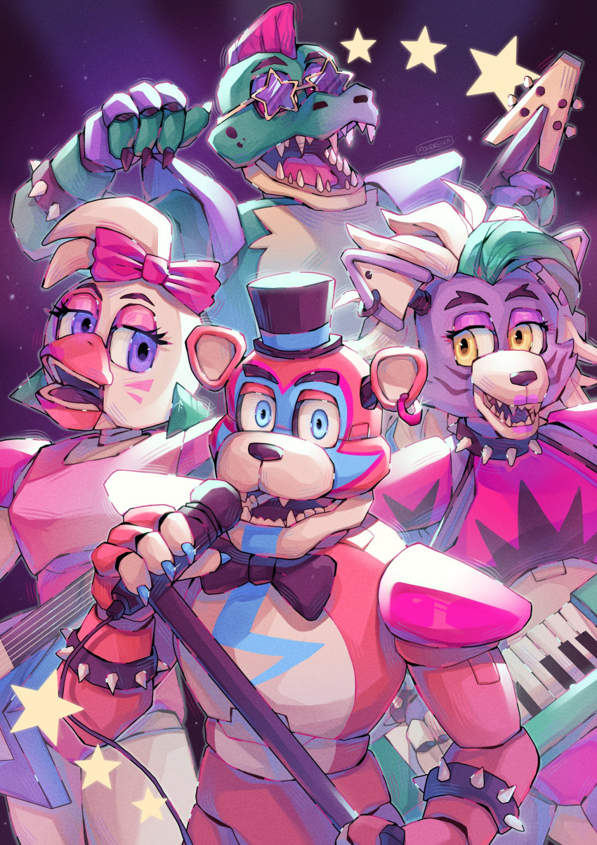absurdres, animal_ears, beak, bear_ears, black_bow, black_bowtie, black_hat, bow