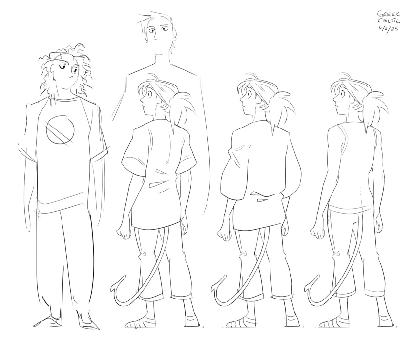 1girl, 2boys, broad_shoulders, commentary, dated, english_commentary, from_behind, full_body