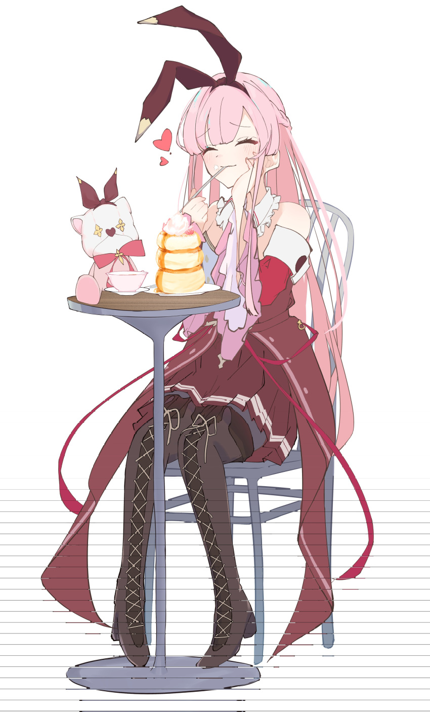 1girl, absurdres, animal_ear_hairband, animal_ears, arcaea, bare_shoulders, boots, bow