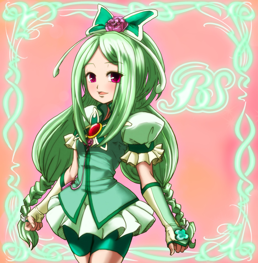battle_spirits, battle_spirits:_shounen_gekiha_dan, bike_shorts, braid, brooch, butterfly, cosplay, cure_mint