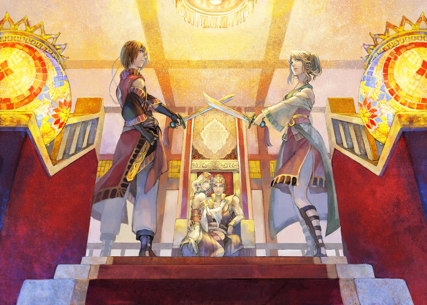 age_difference, blue_eyes, brother_and_sister, family, flare_en_kuldes, gensou_suikoden, gensou_suikoden_iv, harusaki_miho