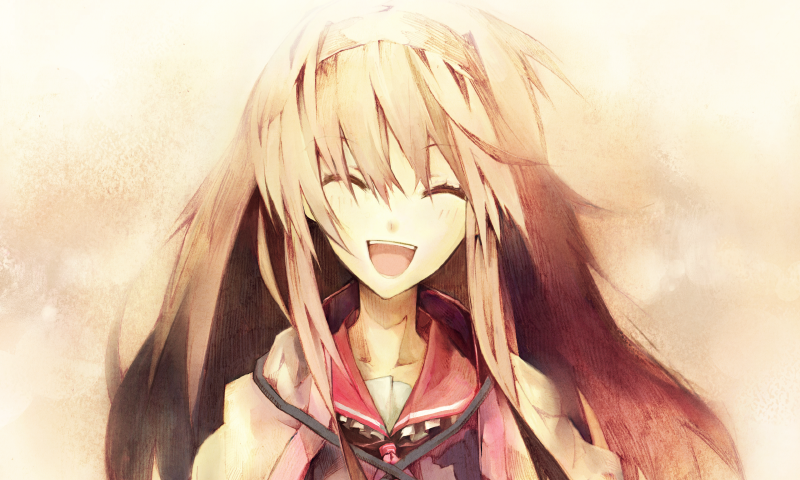 big_bang_beat, big_bang_beat_revolve, brown_hair, closed_eyes, ending, eyes_closed, hairband, kyoudou_senna