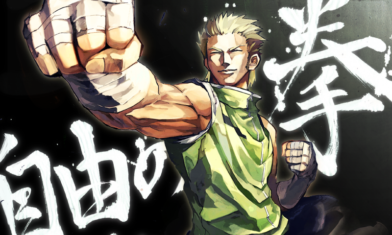 bandage, banpai_akira, big_bang_beat, big_bang_beat_revolve, blonde_hair, closed_eyes, ending, eyes_closed