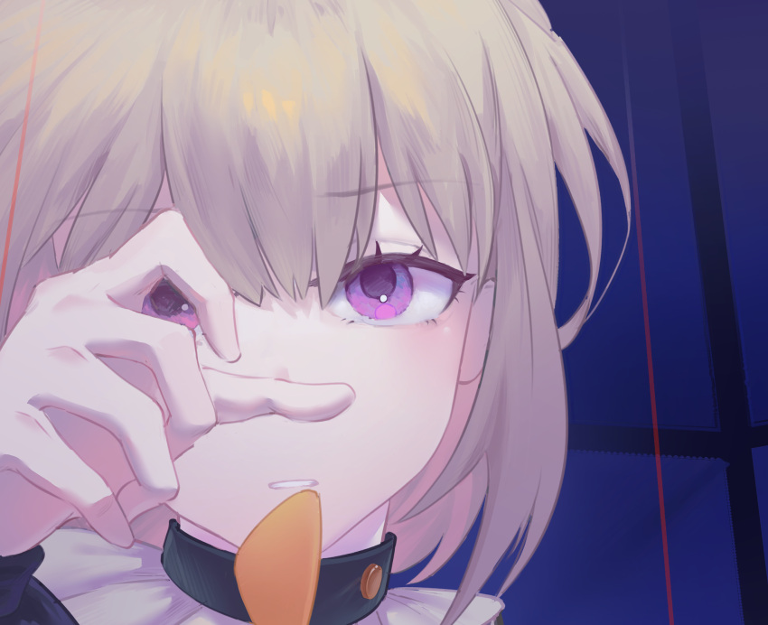 1girl, bang_dream!, bang_dream!_it's_mygo!!!!!, blonde_hair, breasts, close-up, commentary, doloris_(bang_dream!)