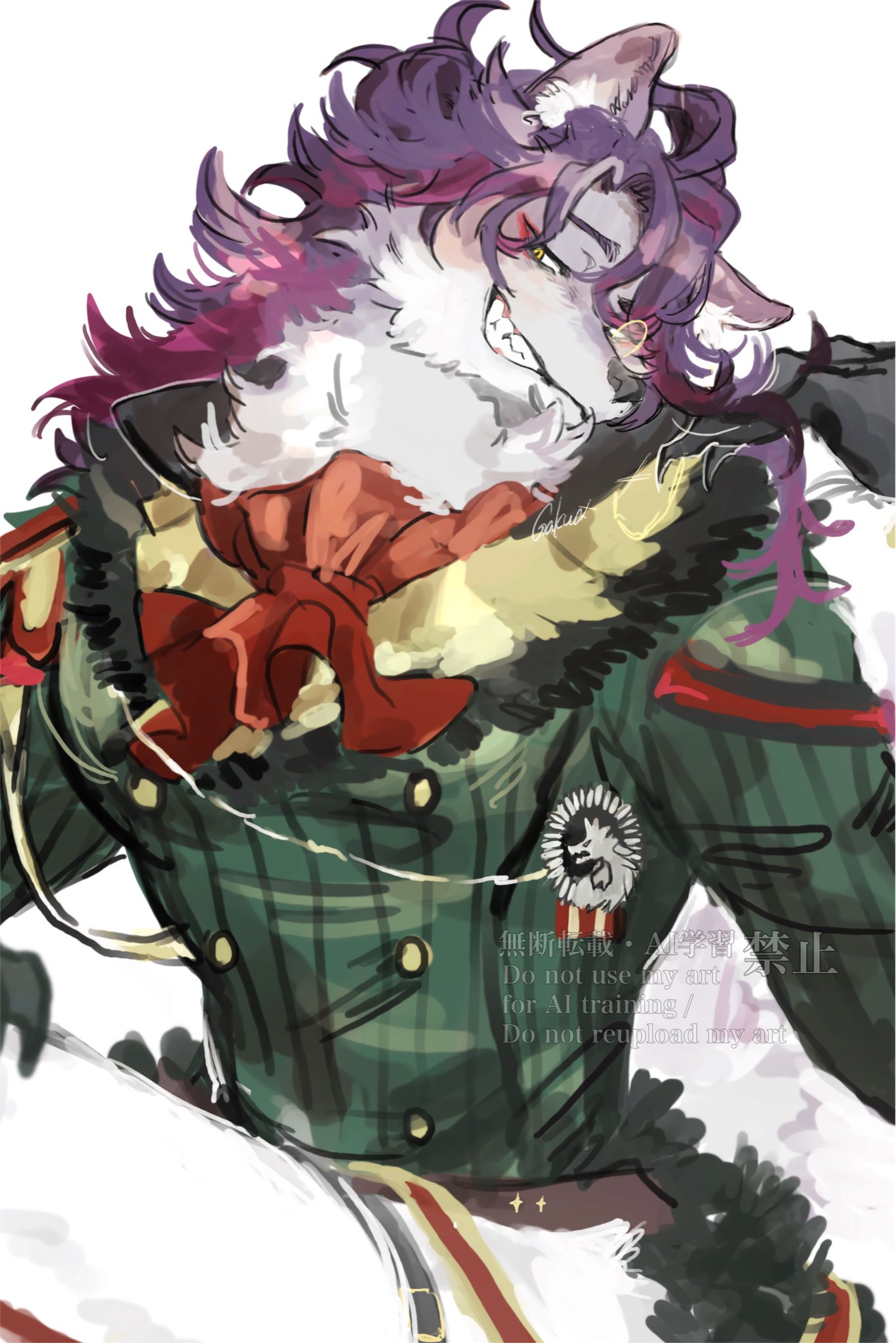 #compass, 1boy, animal_ears, ascot, black_gloves, charles_richter_(#compass), coat, commentary_request