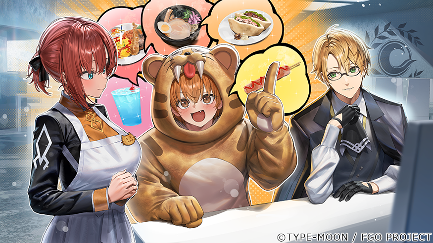 1boy, 2girls, blonde_hair, blue_eyes, boudica_(fate), breasts, chaldea_logo, commentary_request