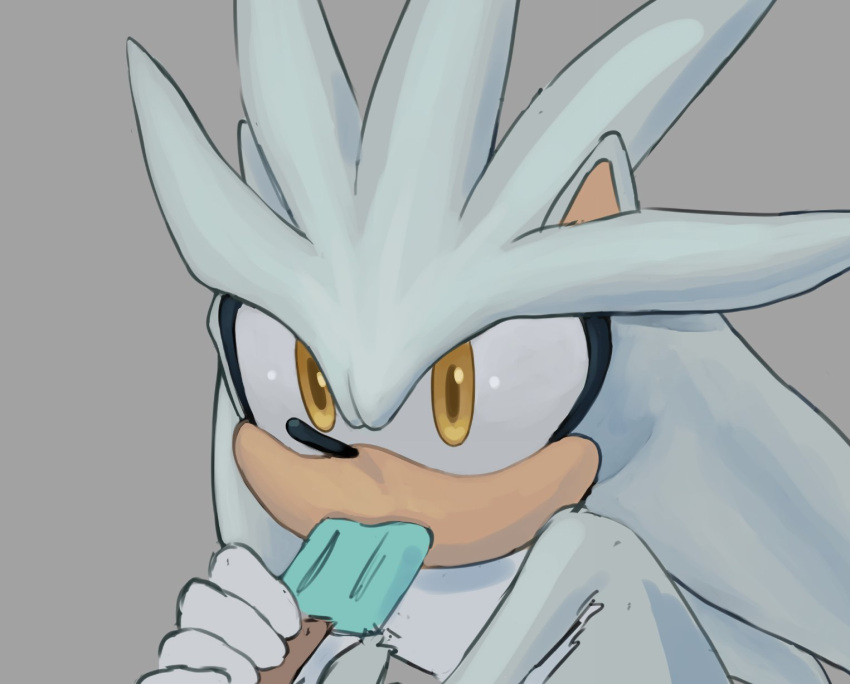 1boy, brown_eyes, cicirca, food, furry, furry_male, gloves, grey_background