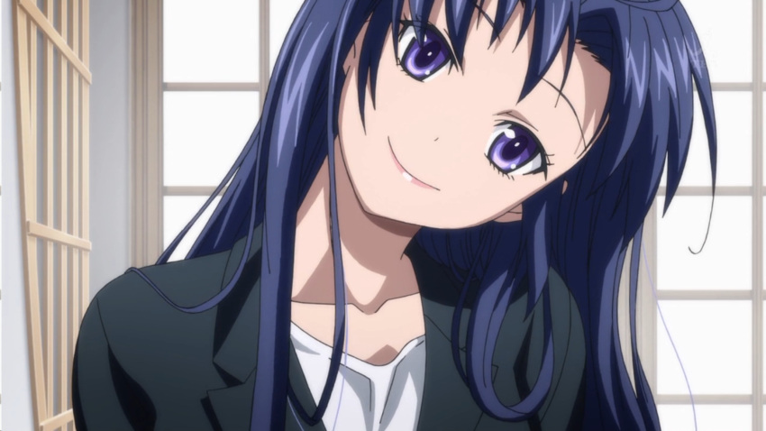 1920x1080, 1girl, blue_eyes, blue_hair, business_suit, collarbone, denpa_onna_to_seishun_otoko, head_tilt