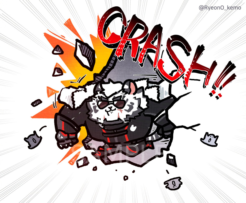 1boy, animal_ears, arknights, artist_name, black_bodysuit, bodysuit, chibi, chibi_only