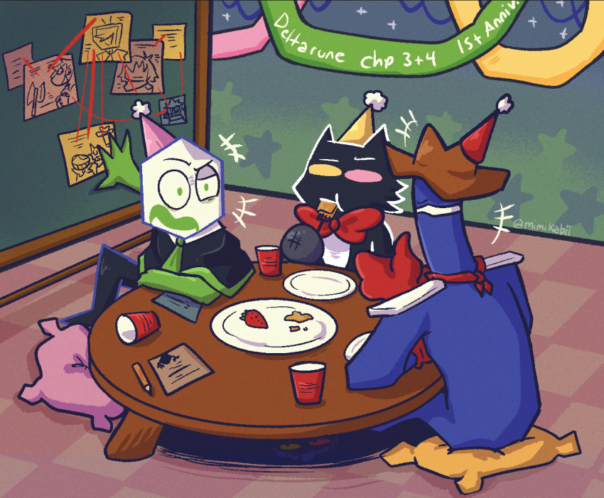 +++, 2boys, 2others, :t, animal_costume, animal_ears, anime_coloring, anniversary