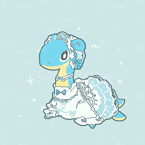 animal_focus, black_eyes, blue_background, blue_bow, blue_dress, bow, bright_pupils, chibi