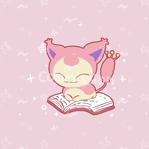 :3, animal_focus, book, cat, chibi, closed_eyes, commission, full_body