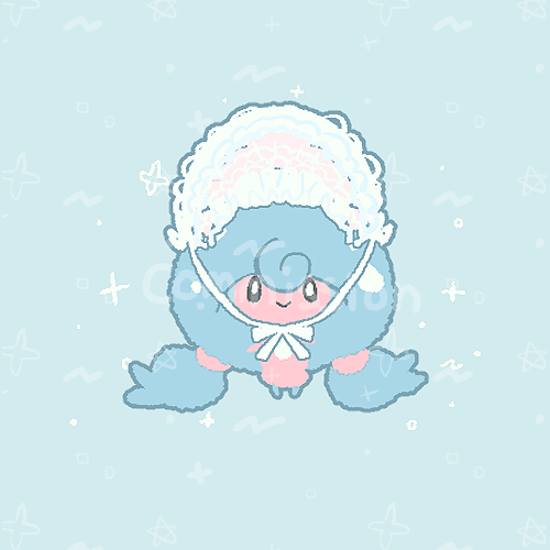 1girl, :>, black_eyes, blue_background, blue_hair, bonnet, bow, bright_pupils