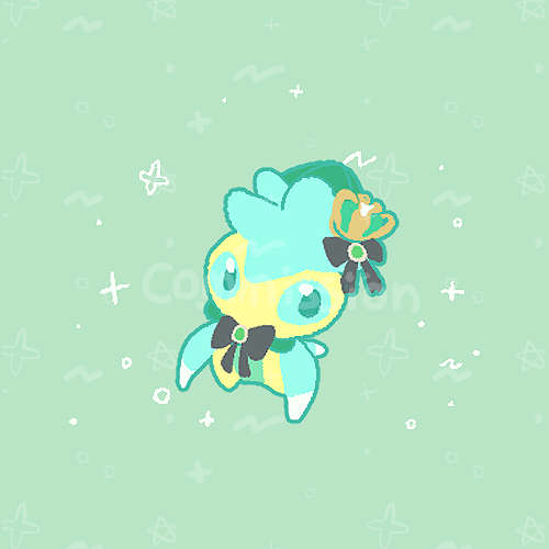 alternate_color, black_bow, black_bowtie, bow, bowtie, chibi, commission, crown