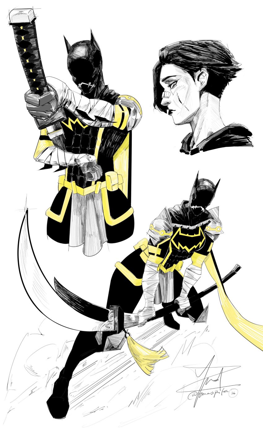 1girl, absurdres, batgirl, batgirl_costume_(2021_cassandra), batgirls, batman_(series), belt, black_bat_costume