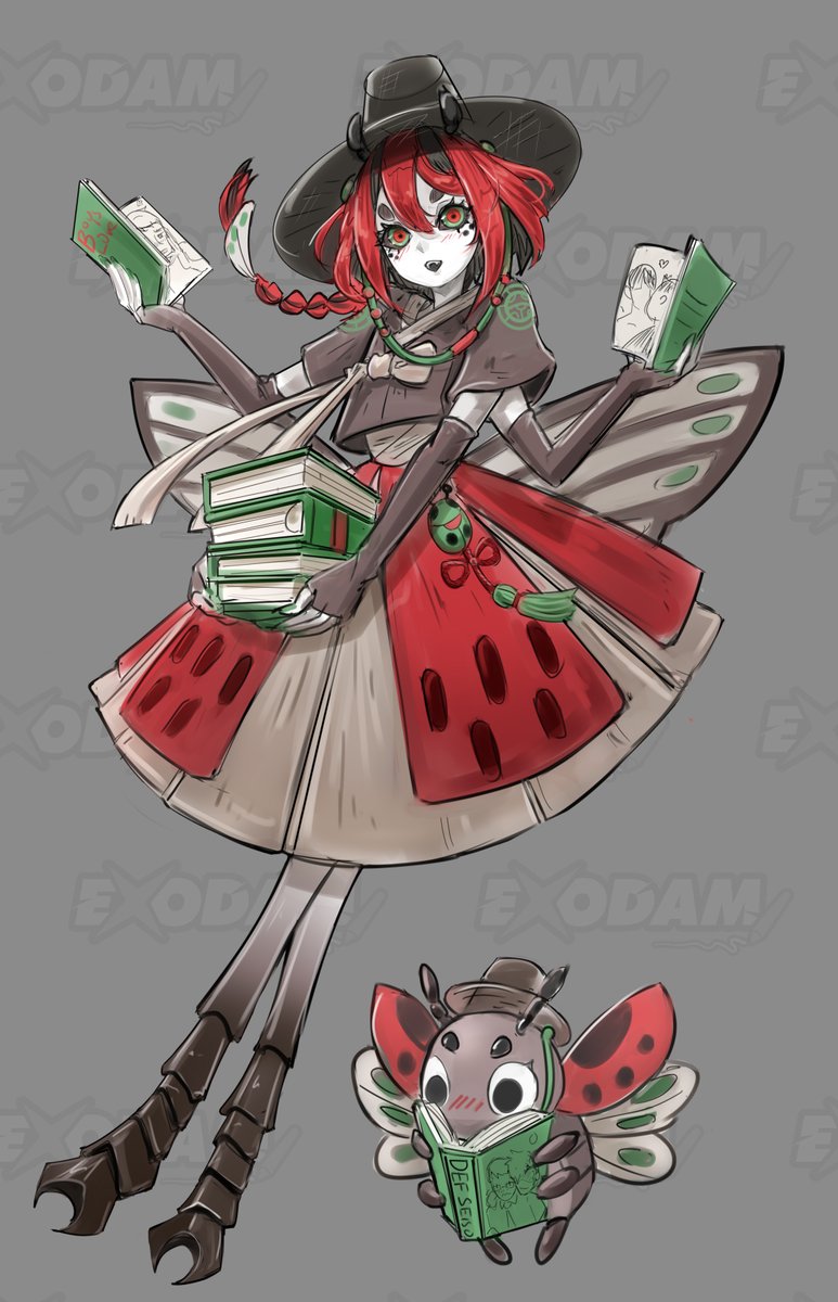 1girl, antennae, arthropod_girl, arthropod_limbs, beastiez, beri_(beribug), black_hair, black_sclera