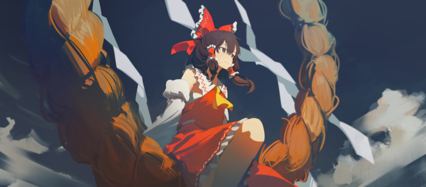 1girl, absurdres, bare_shoulders, black_hair, bow, brown_eyes, closed_mouth, commentary