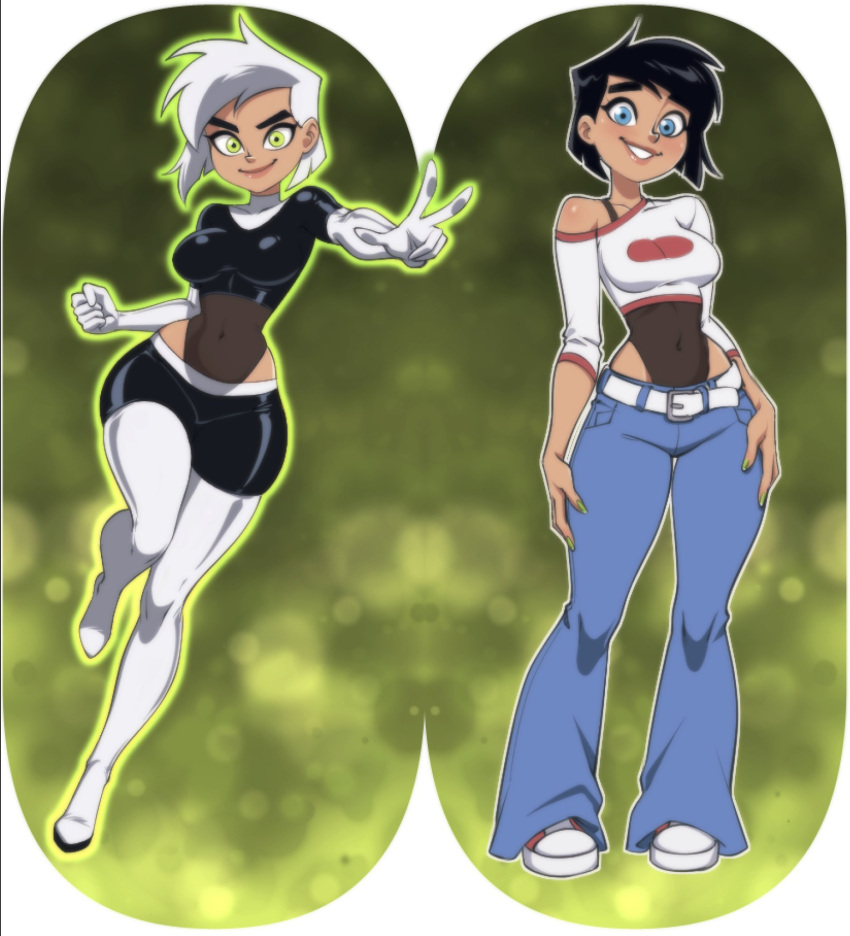 1girl, before_and_after, belt, black_hair, blue_eyes, boots, breasts, collarbone