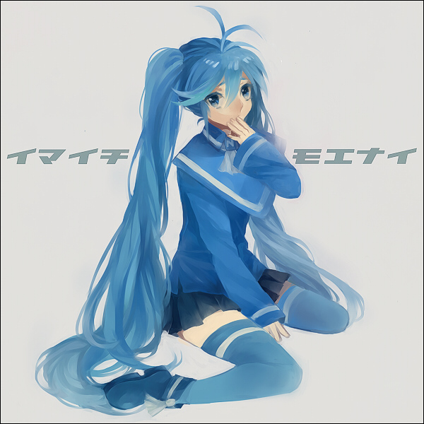 aqua_eyes, aqua_hair, arisuda, blue, blue_eyes, blue_hair, imaichi_moenai_ko, kneeling