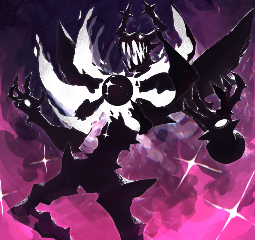 1other, absurdres, antlers, aoran_p.b., aura, black_skin, claws, colored_skin