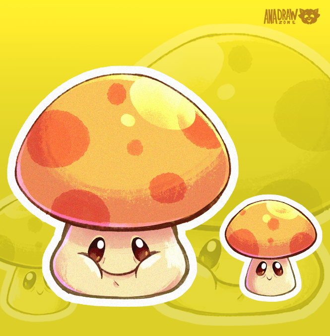 anadrawzone, artist_logo, artist_name, commentary, english_commentary, logo, looking_at_viewer, mushroom