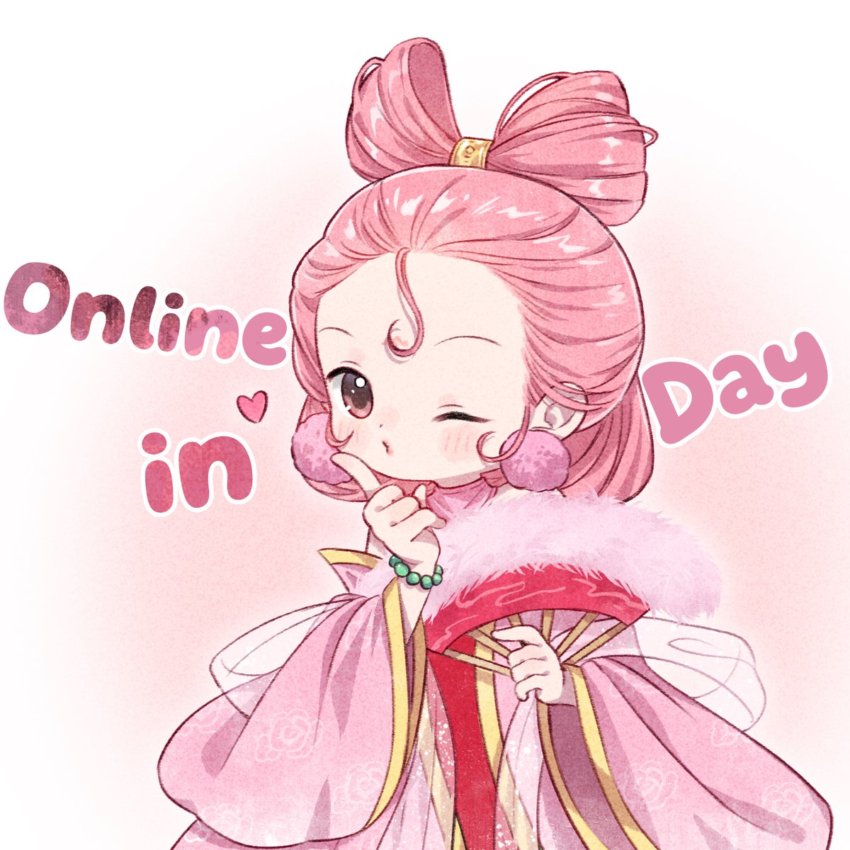1girl, artist_request, bare_shoulders, bead_bracelet, beads, blowing_kiss, bow-shaped_hair, bracelet