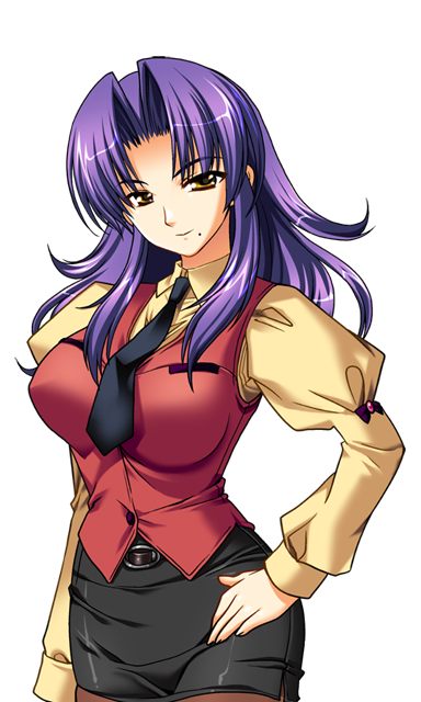 1girl, belt, breasts, brown_eyes, closed_mouth, game_asset, hand_on_own_hip, kamei, large_breasts, large_variant_set, long_hair, long_sleeves, looking_at_viewer, miniskirt, mole, mole_under_mouth, necktie, non-web_source, official_art, pantyhose, pencil_skirt, puffy_sleeves, purple_hair, seito_kaichou_hikaru, self-datamine, shiraishi_kotone, side_slit, simple_background, skirt, skirt_suit, smile, solo, suit, tachi-e, transparent_background, variant_set, vest, yellow_eyes