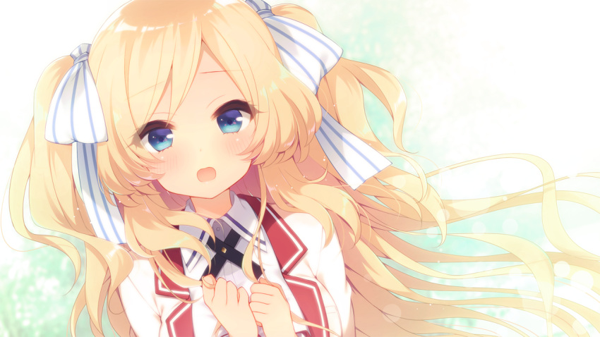 1girl, anata_ni_koi_suru_ren'ai_recette, bad_source, blonde_hair, blush, bow, fummy, game_asset