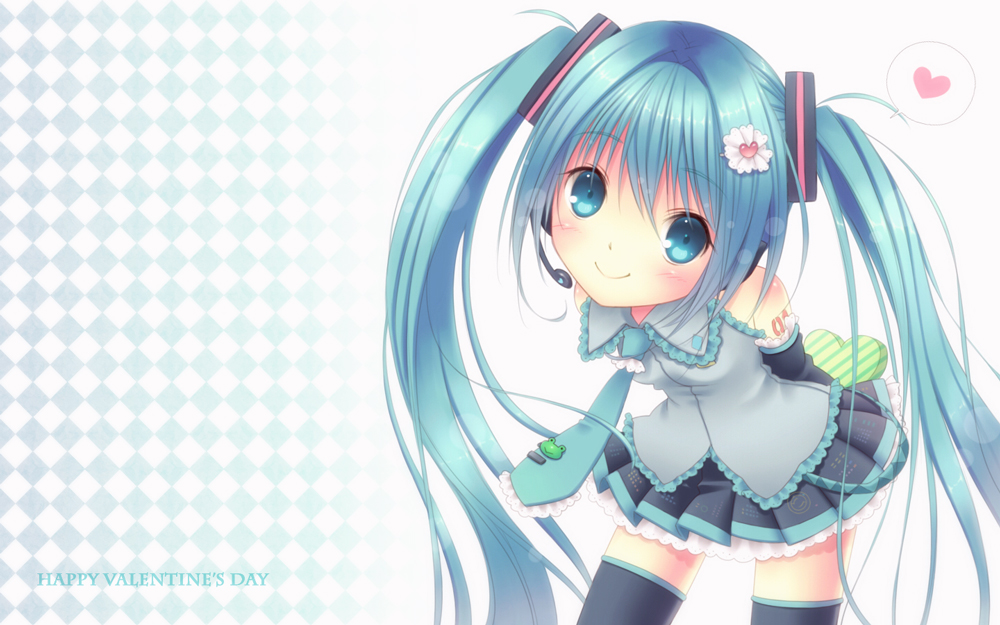 aqua_eyes, aqua_hair, bad_id, blush, detached_sleeves, hair_ornament, hatsune_miku, headphones