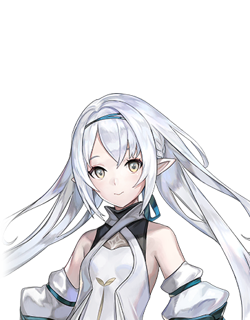 1girl, another_eden, another_eden_art_team, breasts, closed_mouth, colored_skin, dress, elbow_gloves