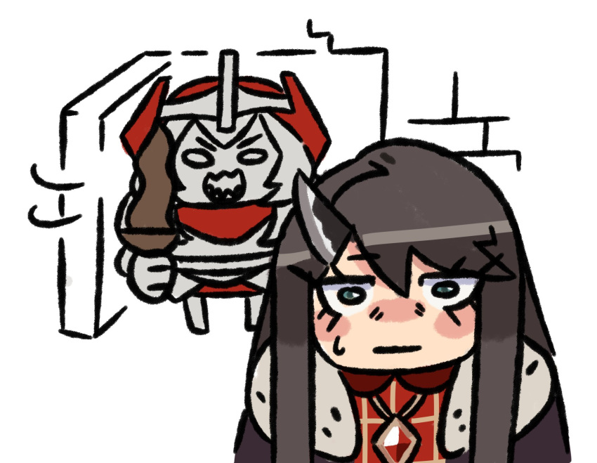 >:), :|, blue_eyes, closed_mouth, coat, fur-trimmed_coat, fur_trim, girls'_frontline_2:_exilium