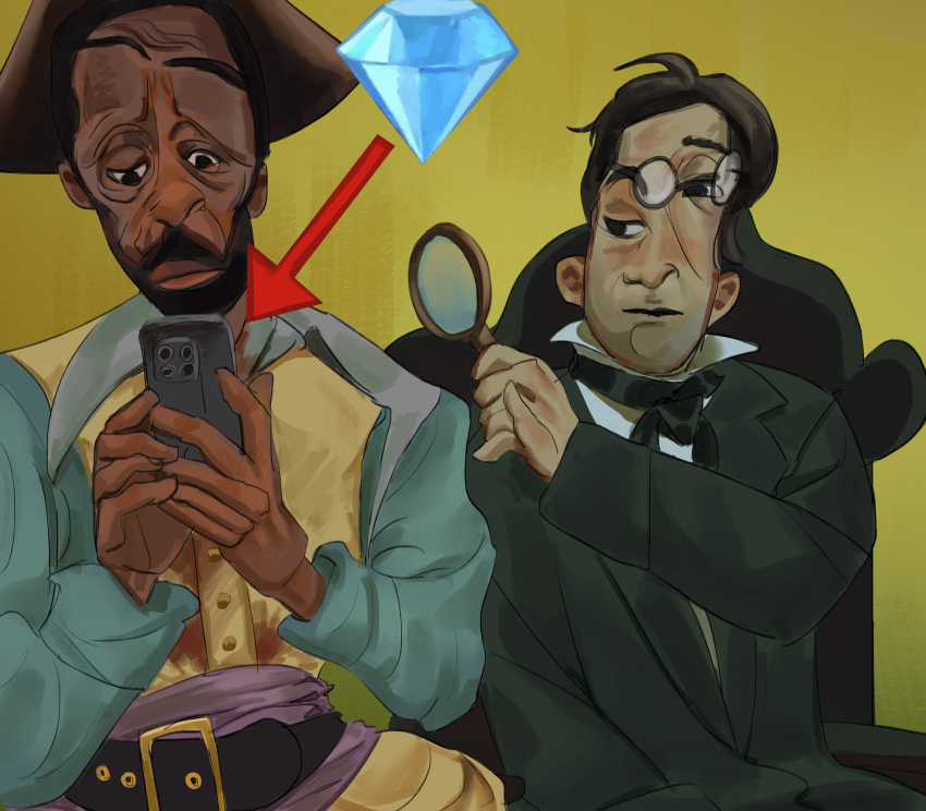 2boys, absurdres, aqua_shirt, archibald_leland_sutter, arrow_(symbol), backrooms_(2026_film), backrooms_(creepypasta), birboo